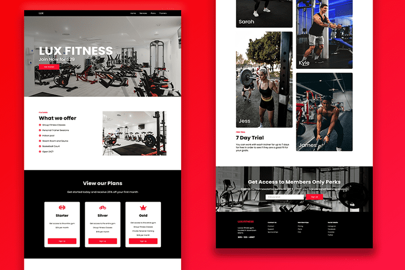 Picture of a Gym website